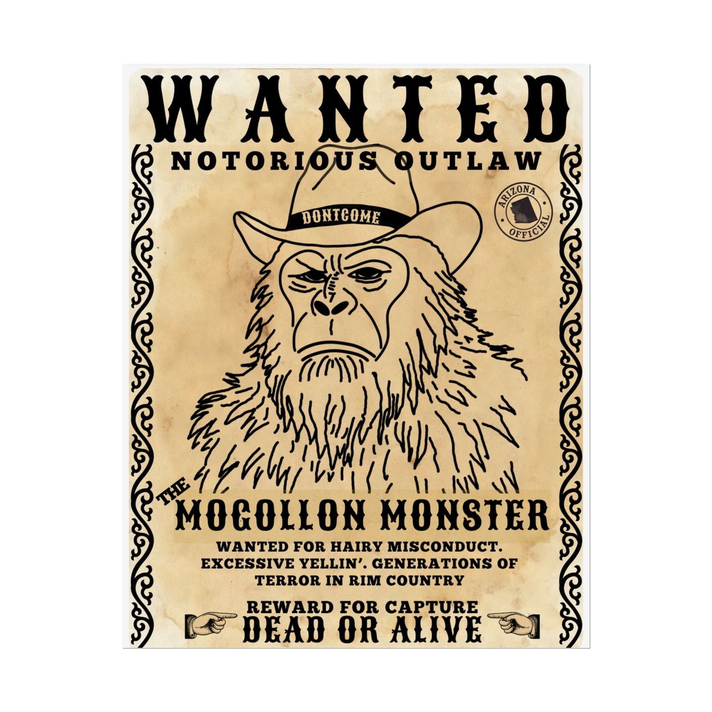 Wanted Mogollon Monster Rolled Poster
