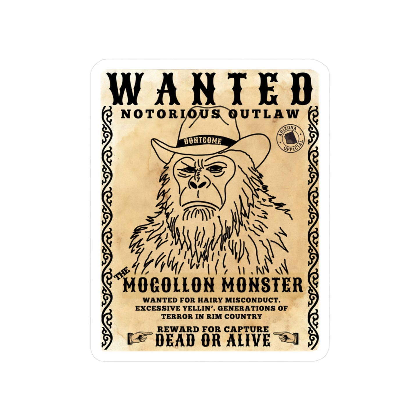 MOGOLLON MONSTER WANTED STICKER