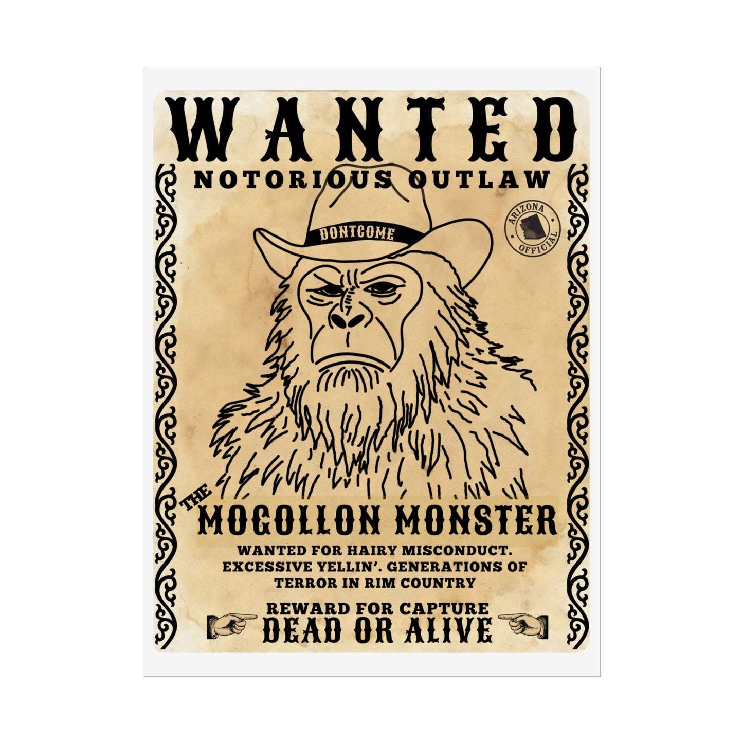 Wanted Mogollon Monster Rolled Poster